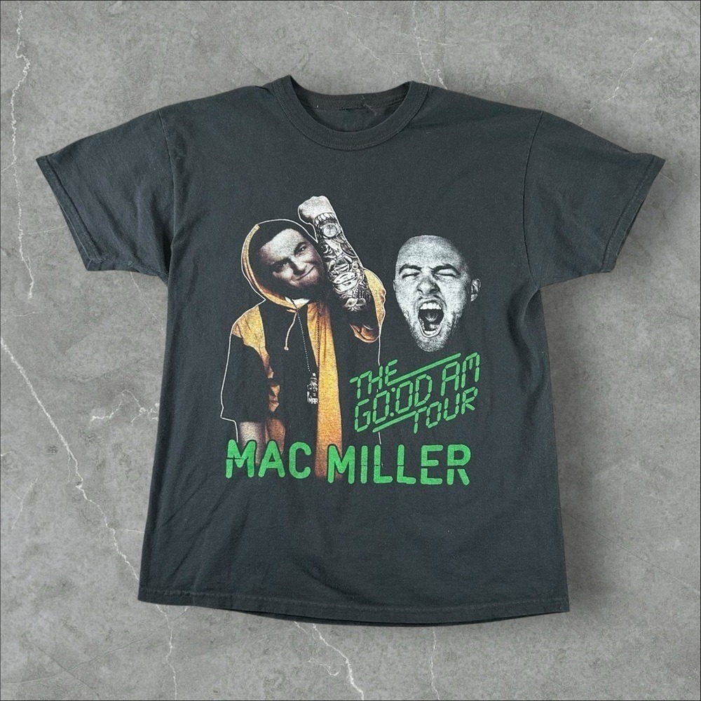 Mac Miller Shirt Mens Medium Black The Good AM Tour 2015 Rare Most Dope Hip Hop